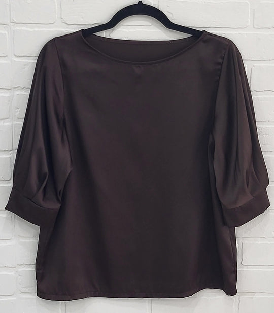 Satin Elegance 3/4 Sleeve Blouse