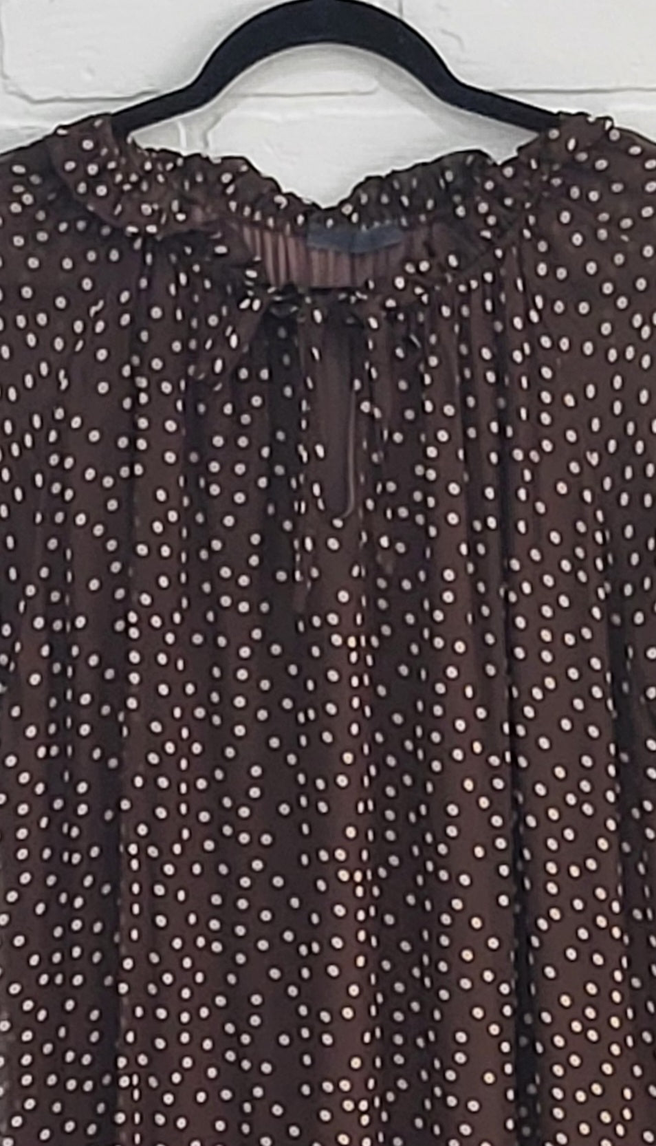 Georgette Ruffle Polka Dot Dress