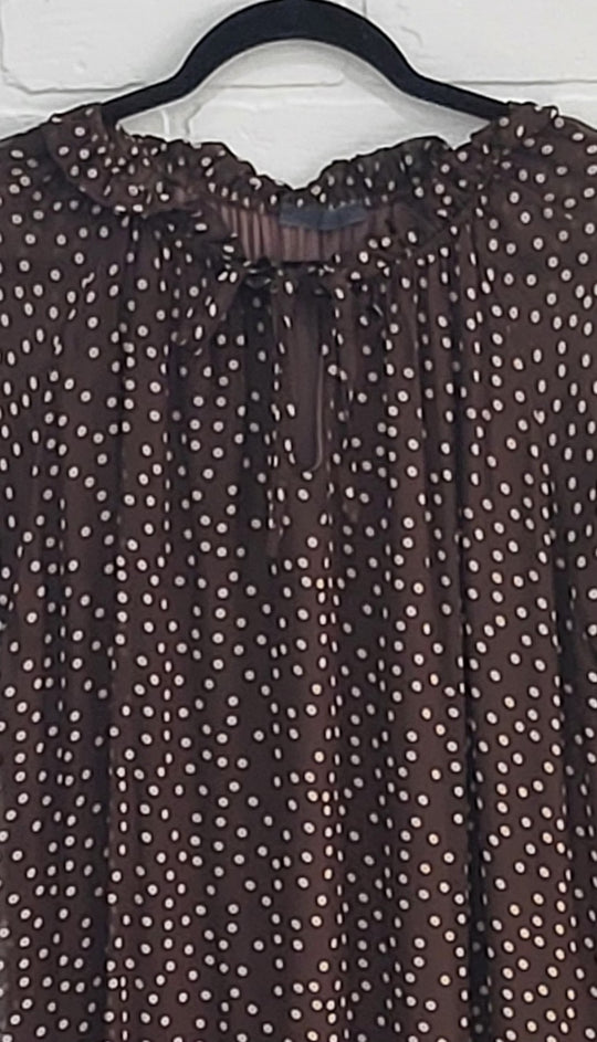 Georgette Ruffle Polka Dot Dress