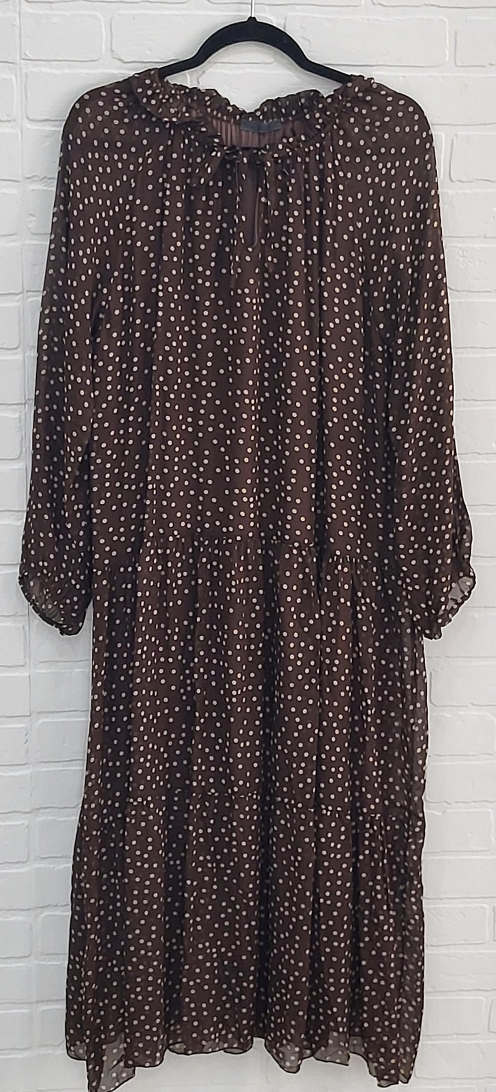 Georgette Ruffle Polka Dot Dress