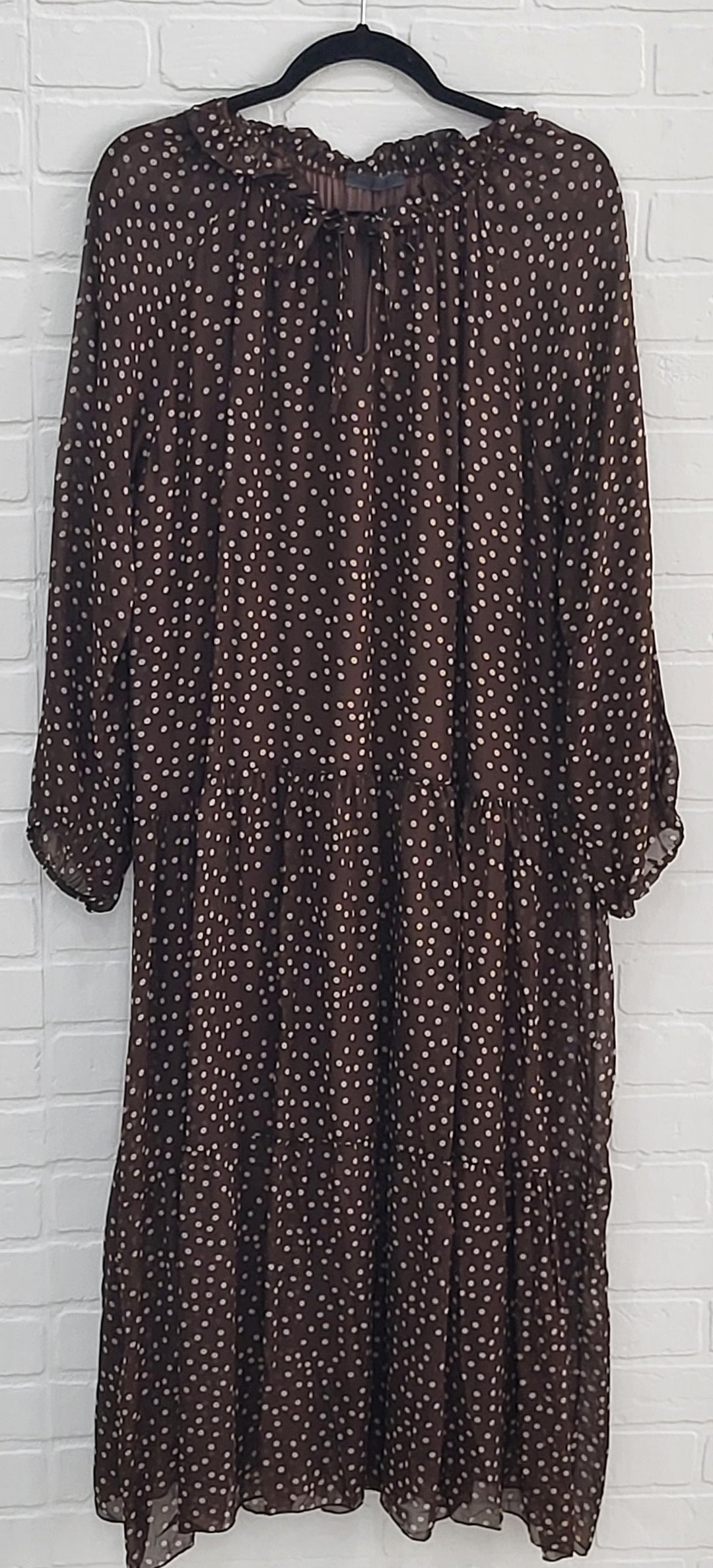 Georgette Ruffle Polka Dot Dress