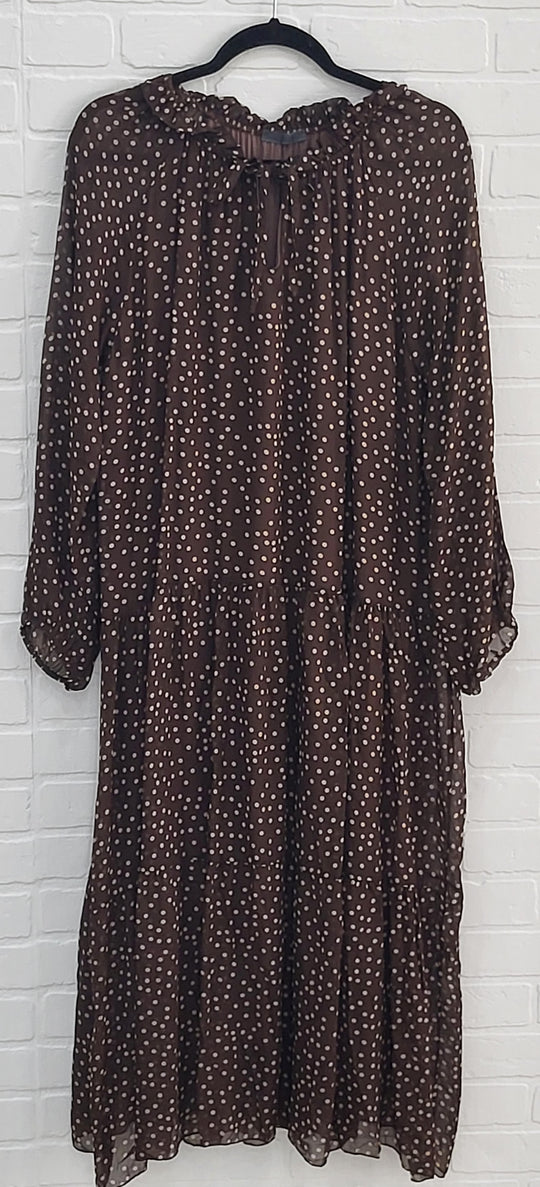 Georgette Ruffle Polka Dot Dress