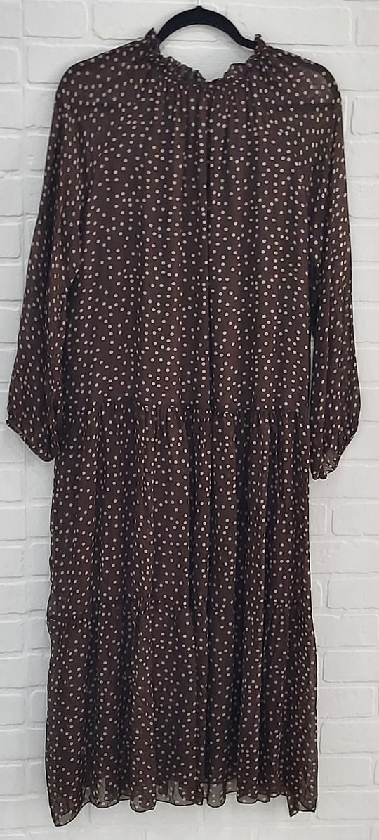 Georgette Ruffle Polka Dot Dress