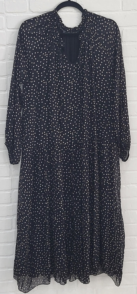Georgette Ruffle Polka Dot Dress