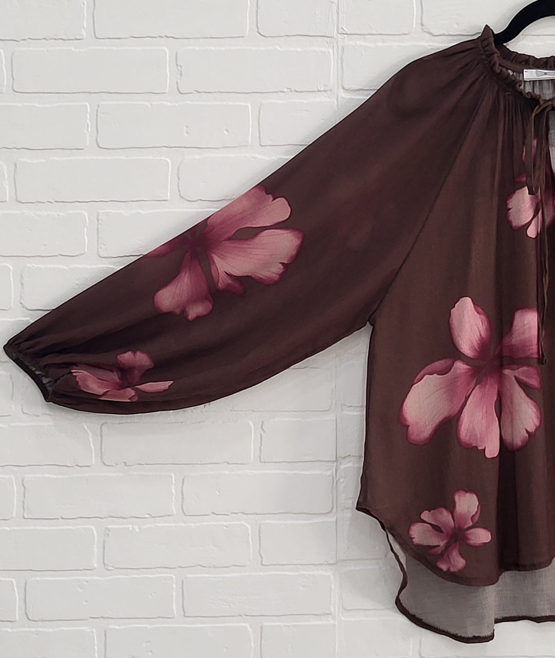 Mocha Blossom Peasant Blouse