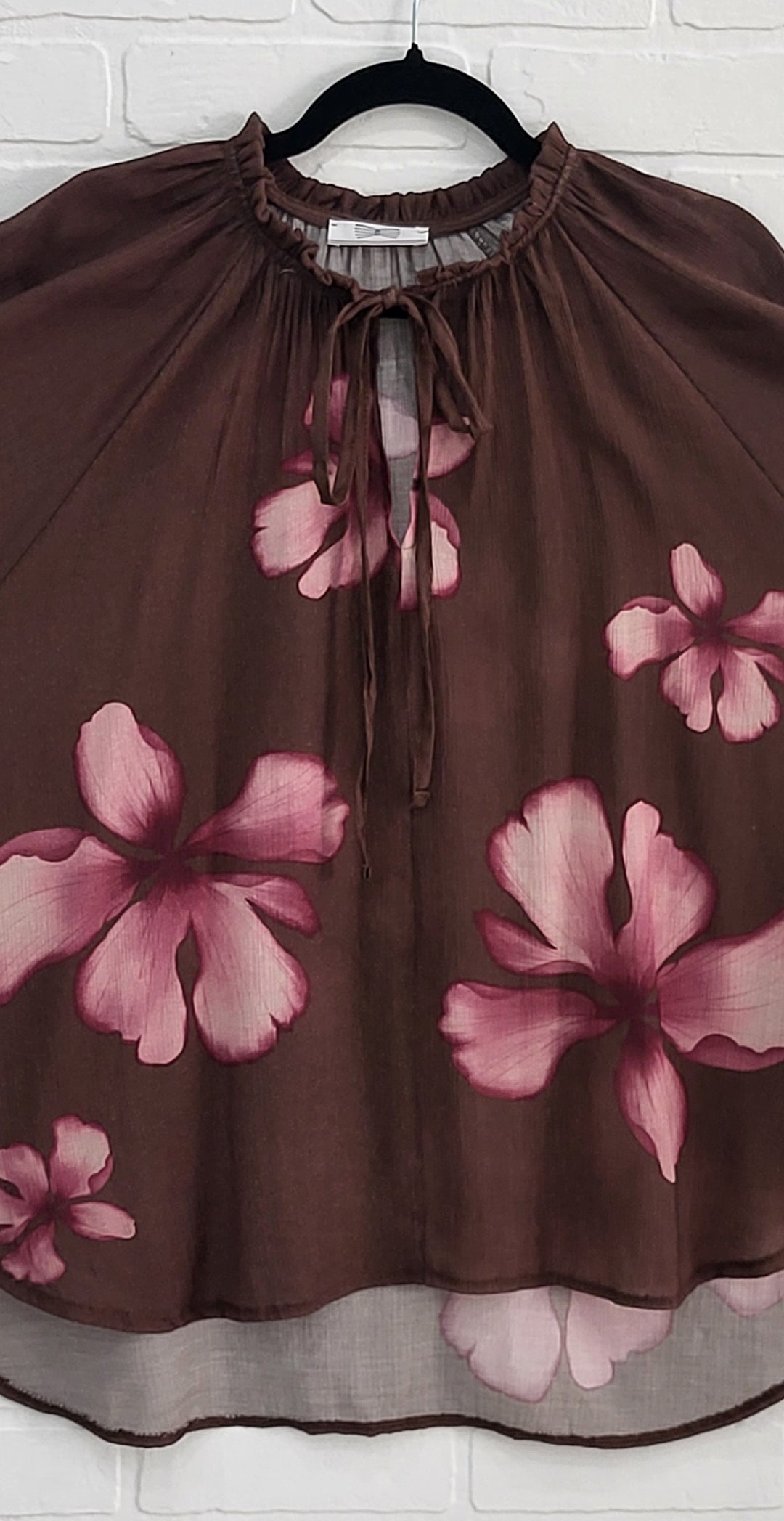 Mocha Blossom Peasant Blouse