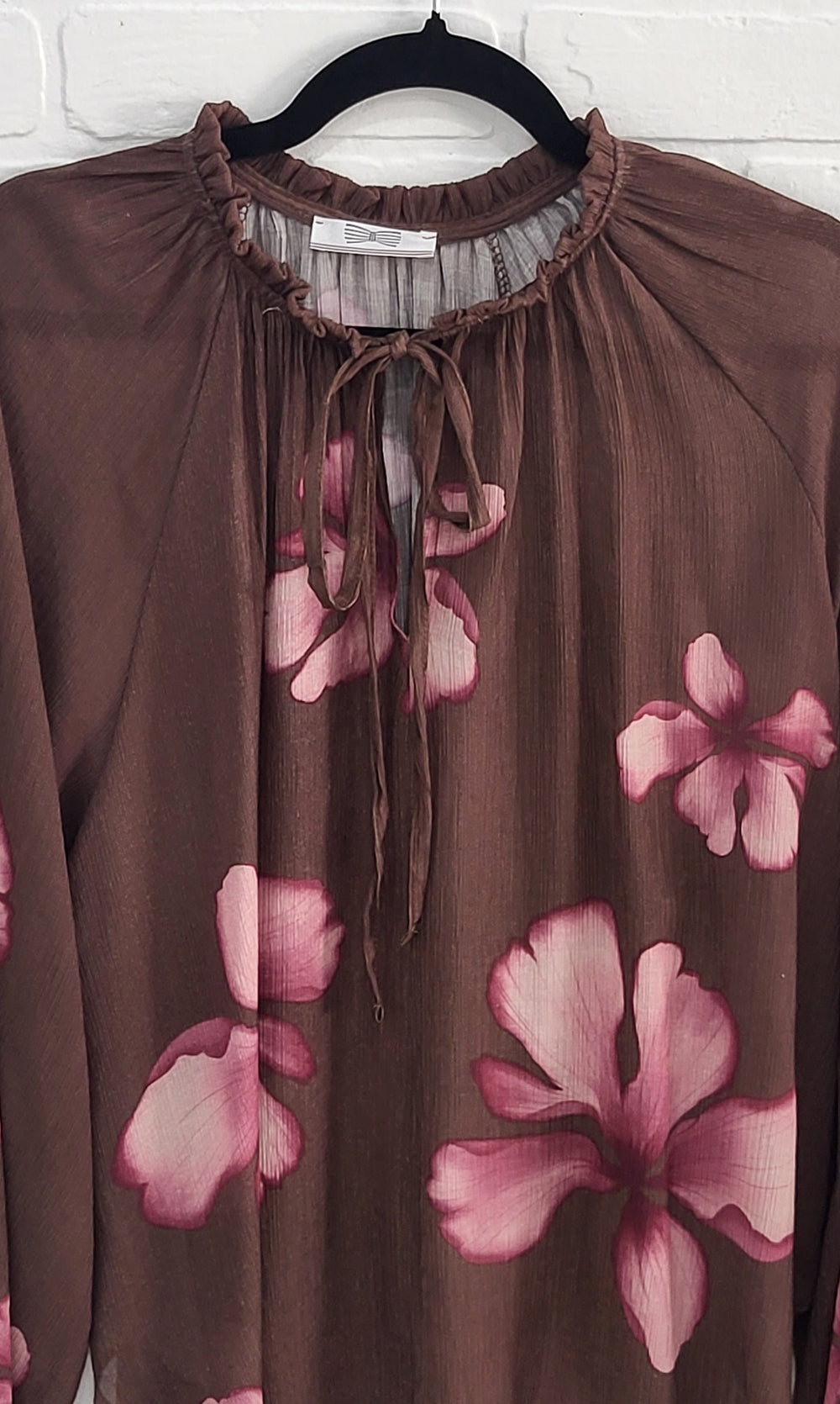Mocha Blossom Peasant Blouse