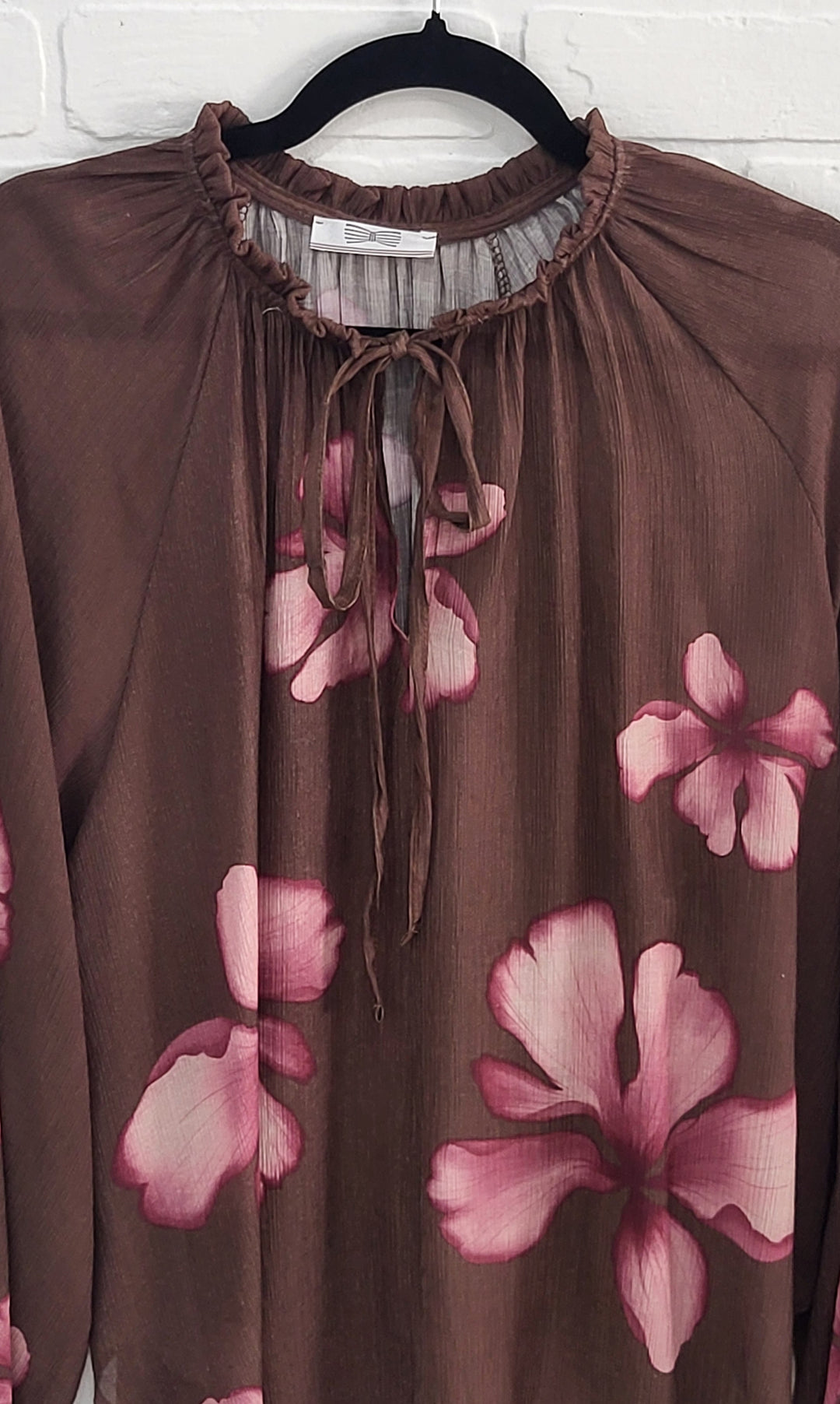Mocha Blossom Peasant Blouse