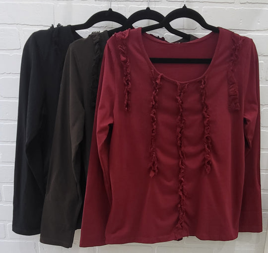 Ruffle Long Sleeve Shirt by Lux Luna