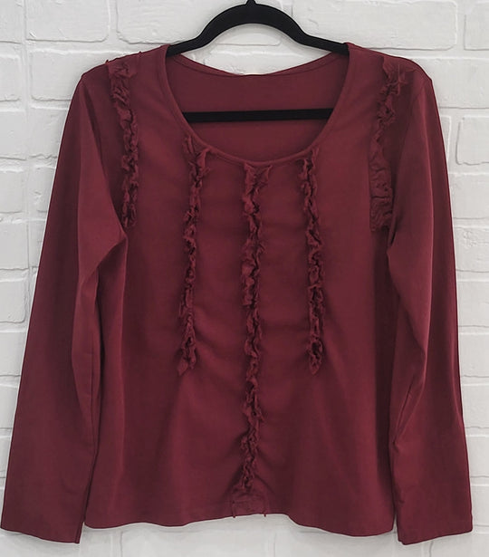 Ruffle Long Sleeve Shirt by Lux Luna