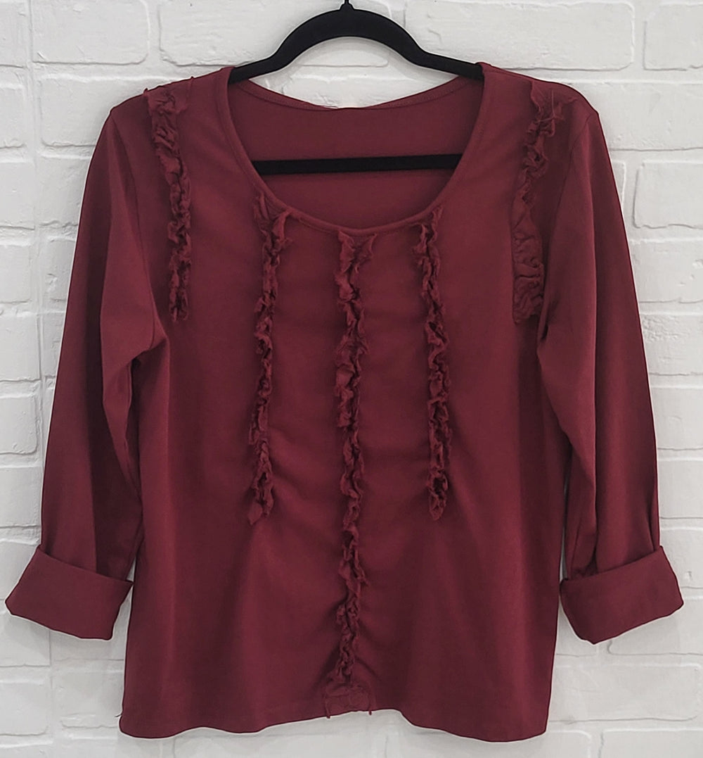 Ruffle Long Sleeve Shirt by Lux Luna