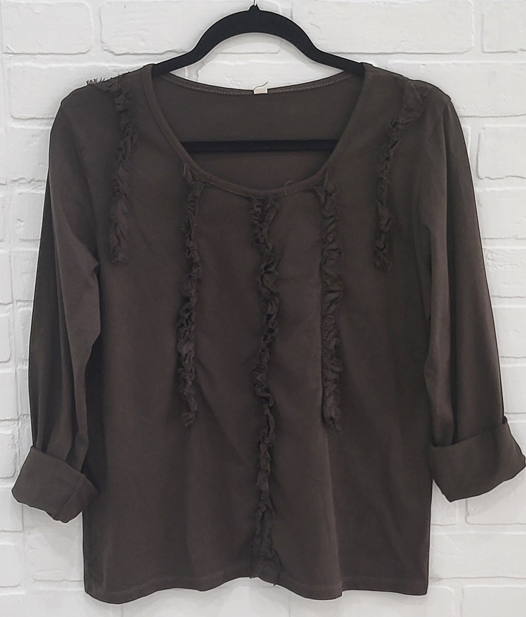 Ruffle Long Sleeve Shirt by Lux Luna