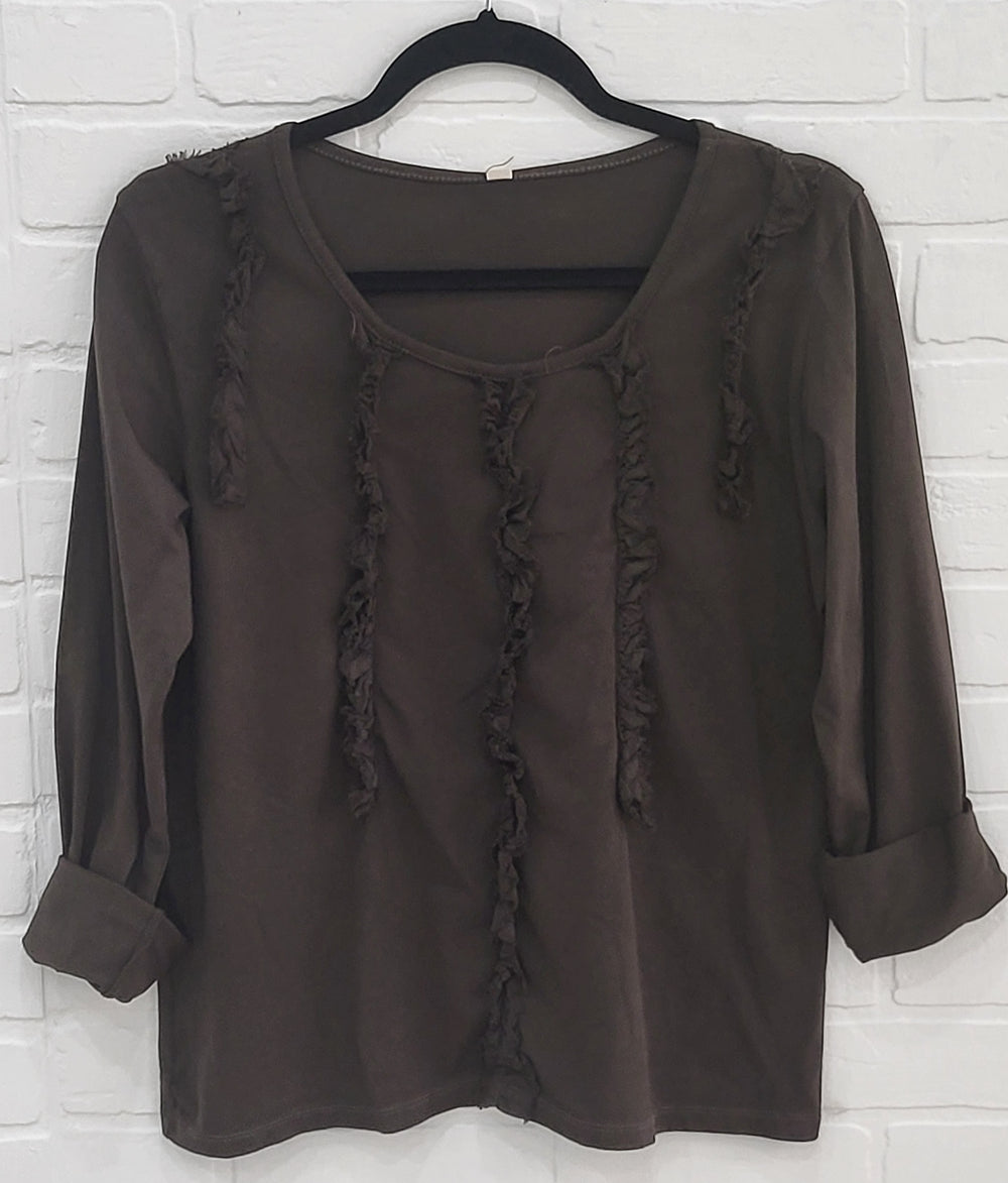 Ruffle Neckline Shirt
