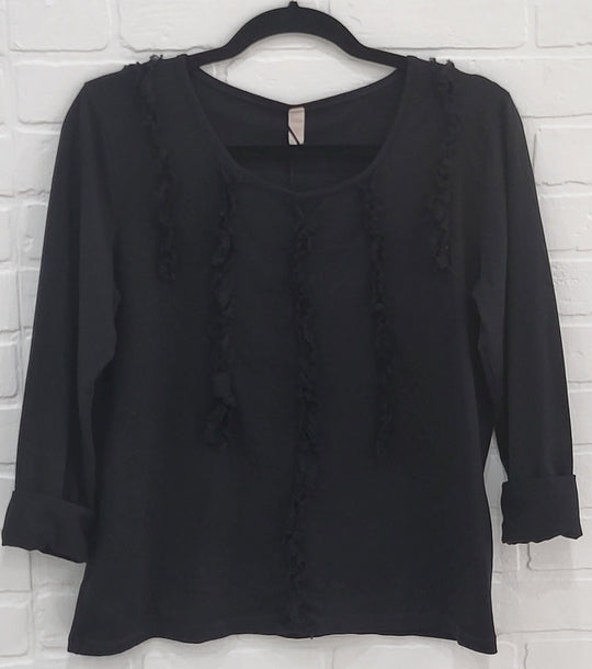 Ruffle Long Sleeve Shirt by Lux Luna