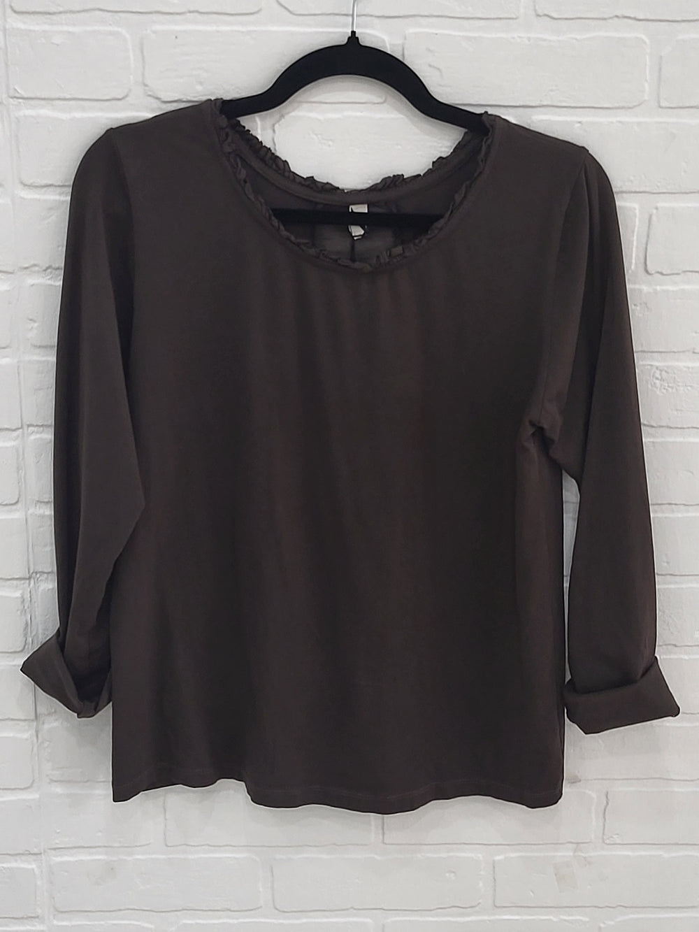 Ruffle Neckline Shirt