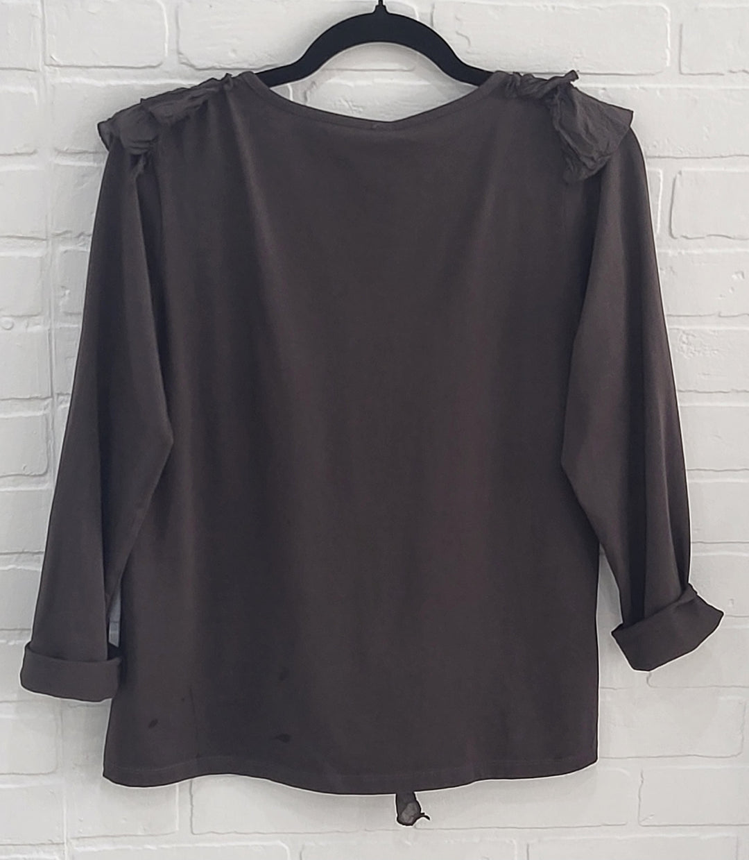 Ruffle V Neck Top by Lux Luna