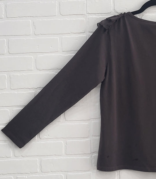 Ruffle V Neck Top by Lux Luna
