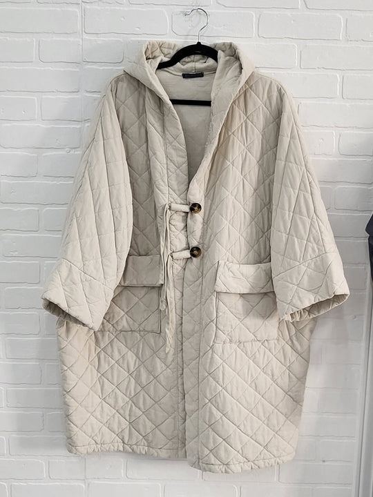 Corduroy Quilted Hooded Coat
