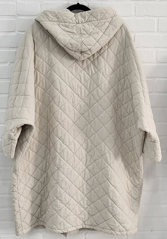 Corduroy Quilted Hooded Coat