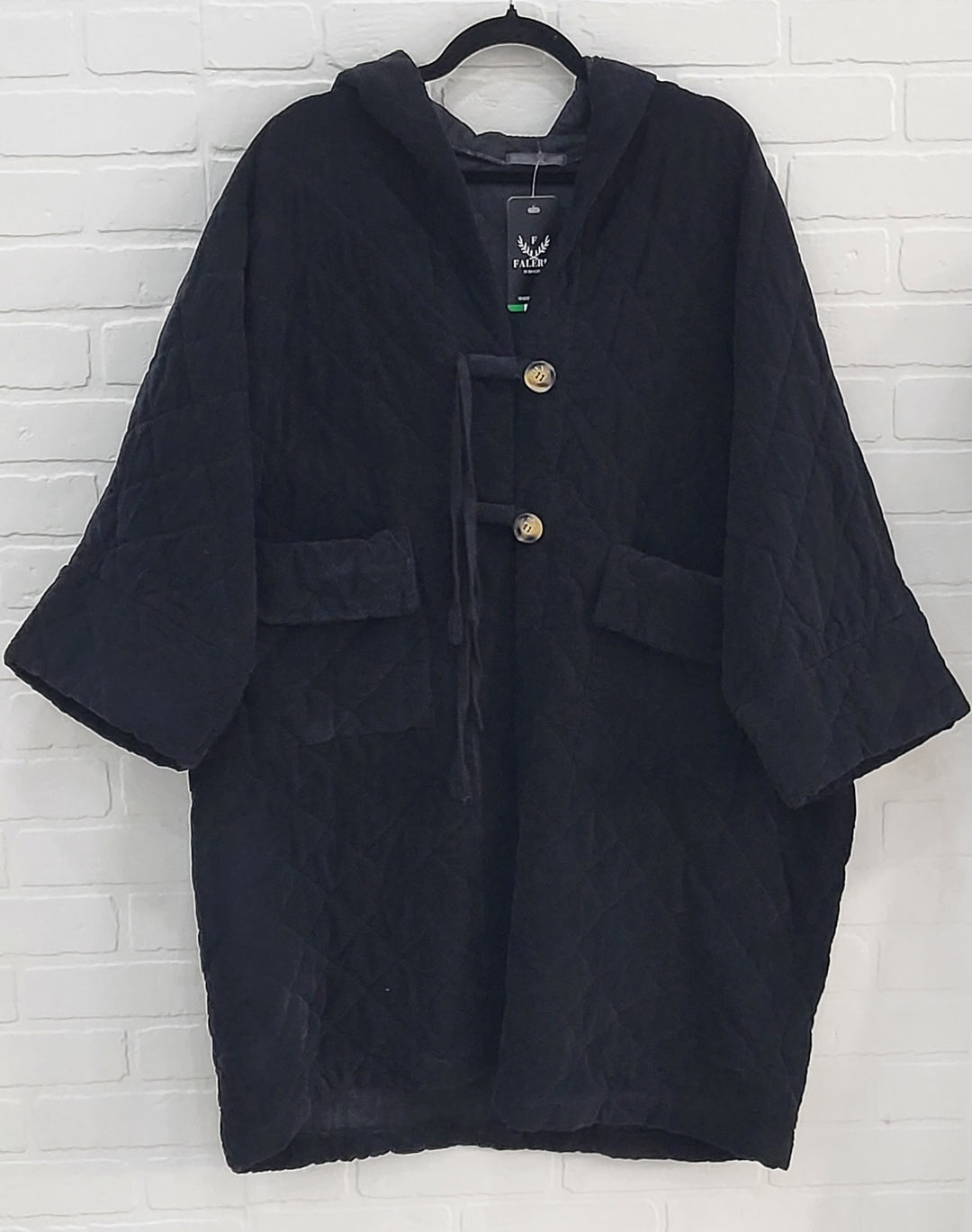 Corduroy Quilted Hooded Coat