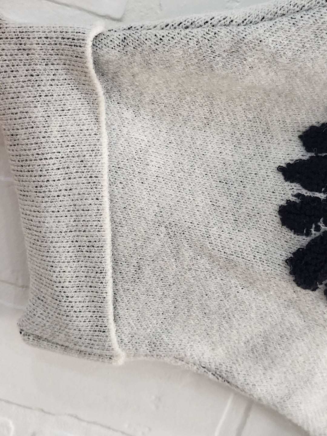 Texture Floral Mock Neckline Sweater
