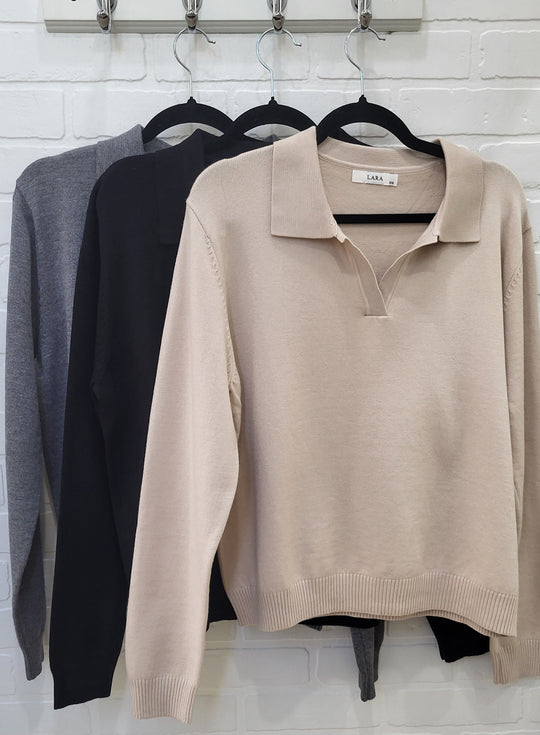 Lara Relaxed Collar Knit