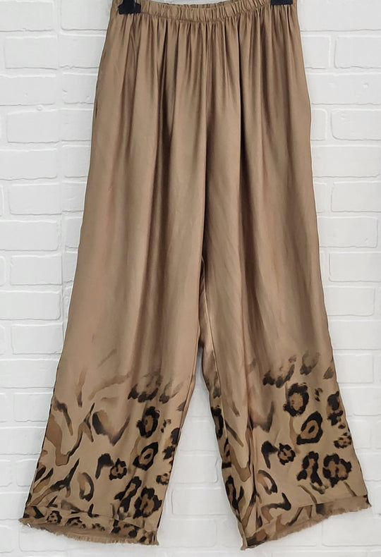 Leopard Print Satin 2 Piece Set