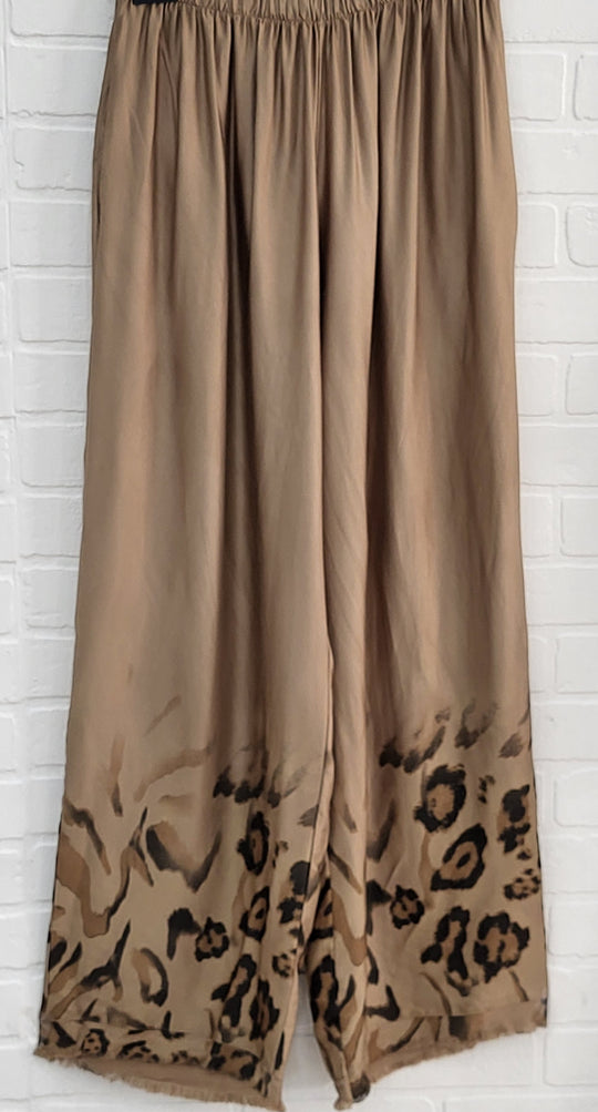 Leopard Print Satin 2 Piece Set