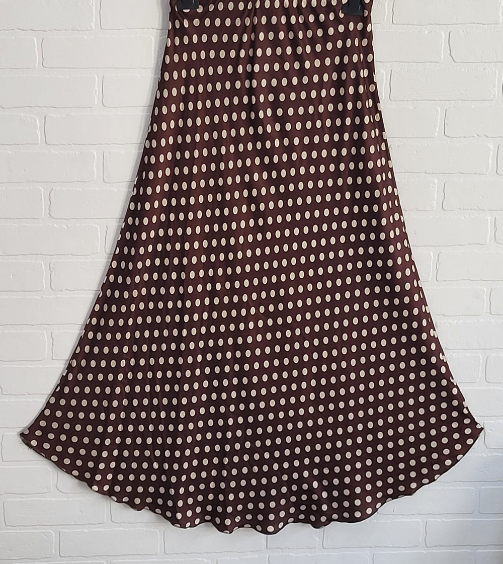Polka Dot Satin Skirt
