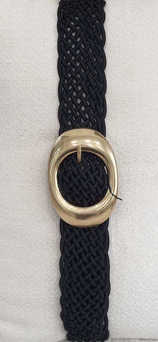 Gold Buckle Braided Belt