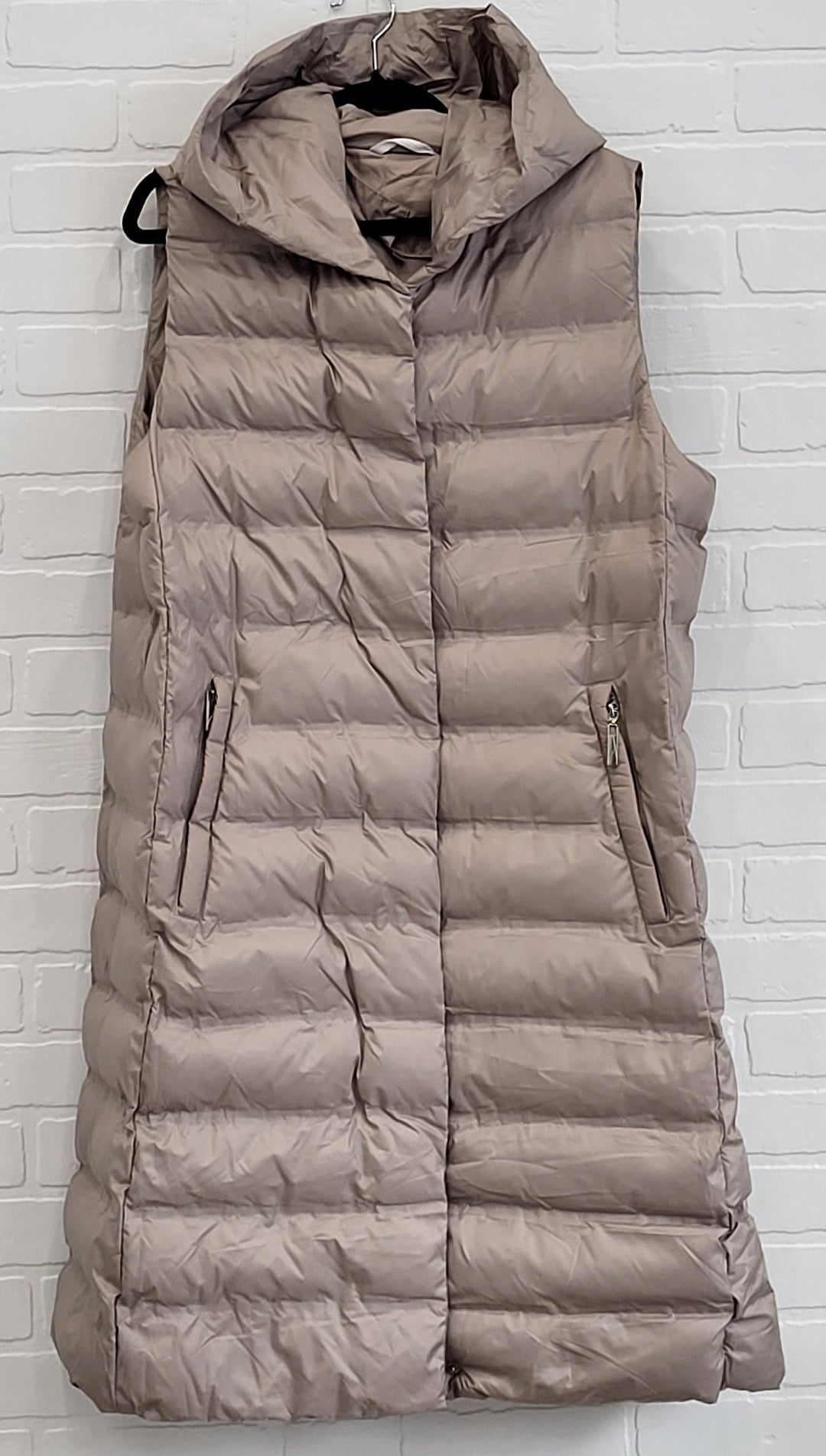 Long Puffy Vest Hoodie
