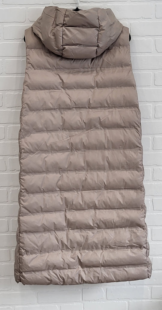 Long Puffy Vest Hoodie