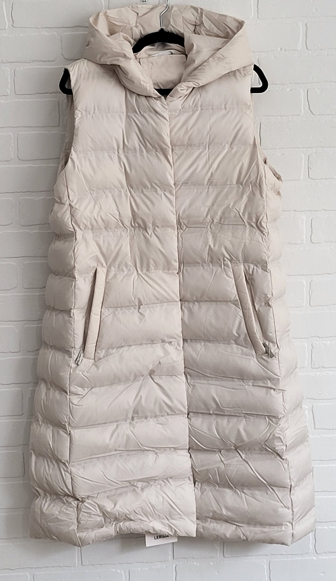 Long Puffy Vest Hoodie