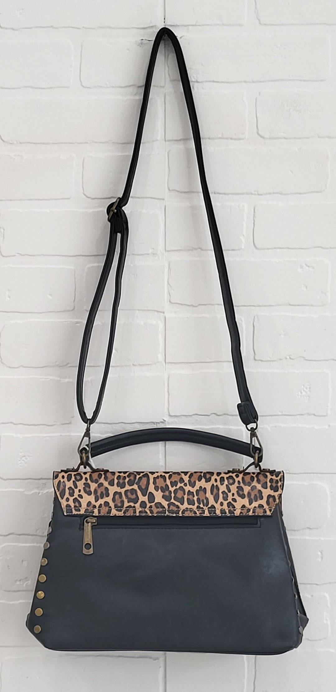 Leopard Luxe Convertible Top-Handle Crossbody Bag