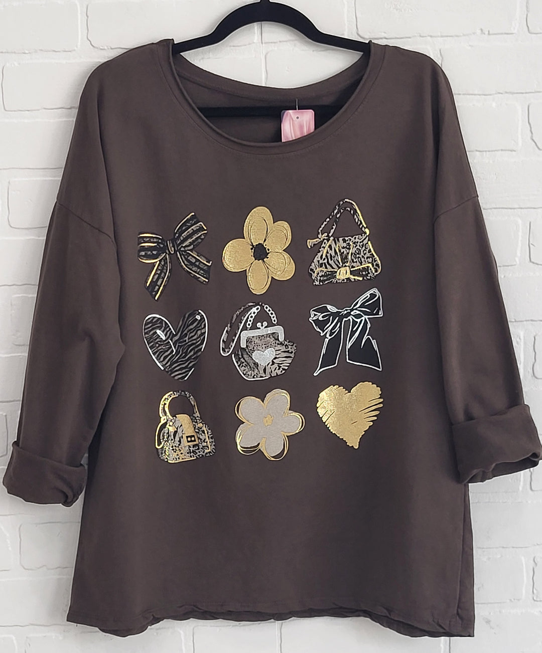 Glam Bow & Bag Cotton Top