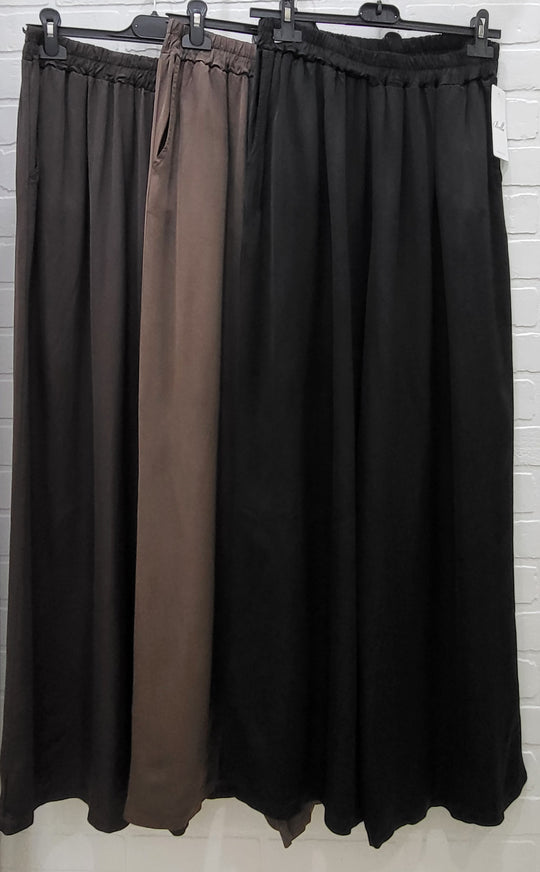 Belle wide leg satin pants