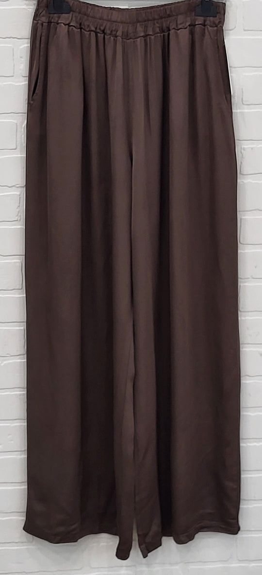 Belle wide leg satin pants