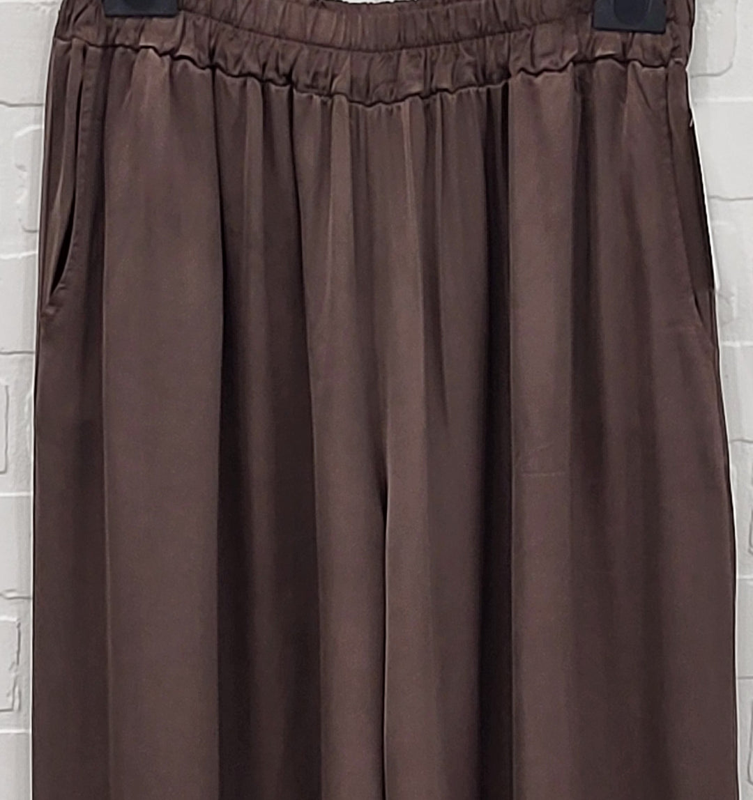 Belle wide leg satin pants