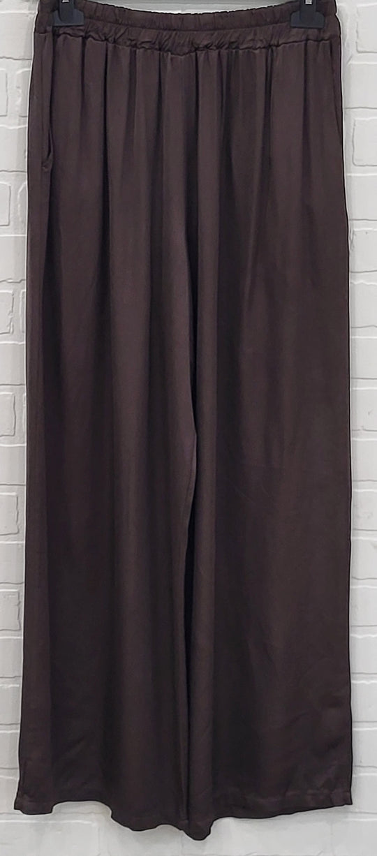 Belle wide leg satin pants