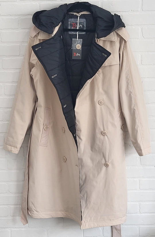 Bilin Quilted HoodieTrench Coat