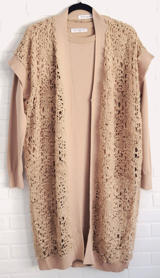 Beauty Women Elegant Lace Knit Layered Dress