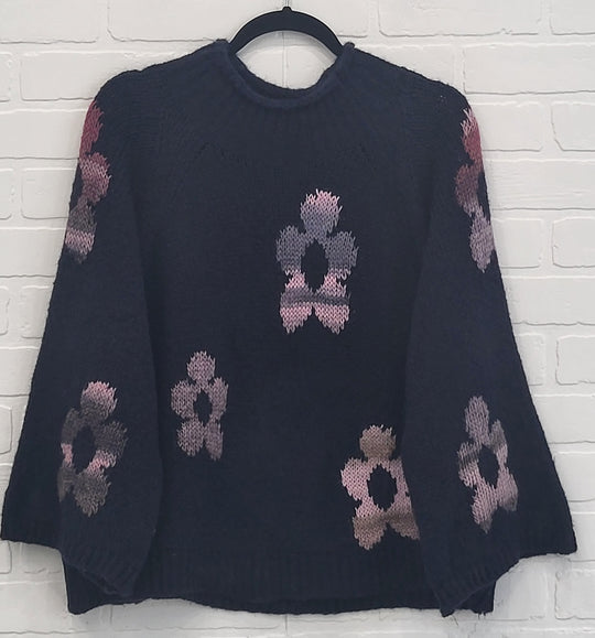 Chic Floral Knit Sweater (New colours just arrived )