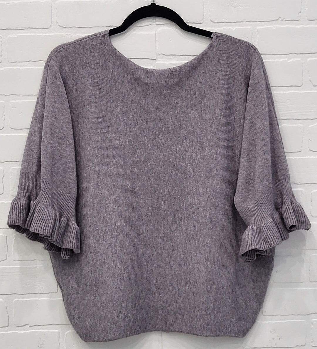 Ruffle Batwing Knit Top
