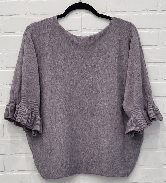 Ruffle Batwing Knit Top