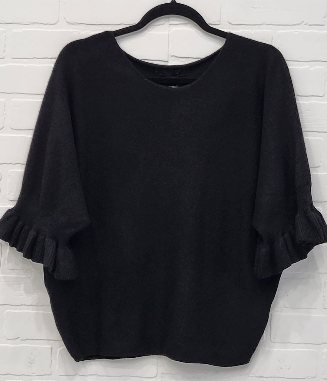 Ruffle Batwing Knit Top
