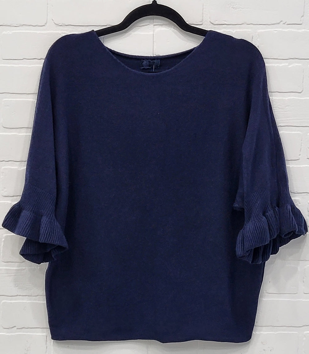 Ruffle Batwing Knit Top