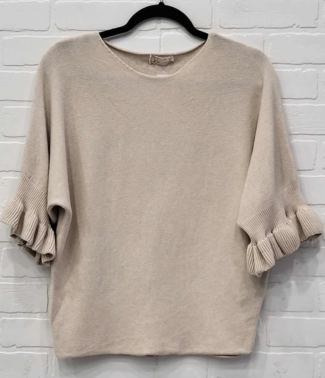 Ruffle Batwing Knit Top