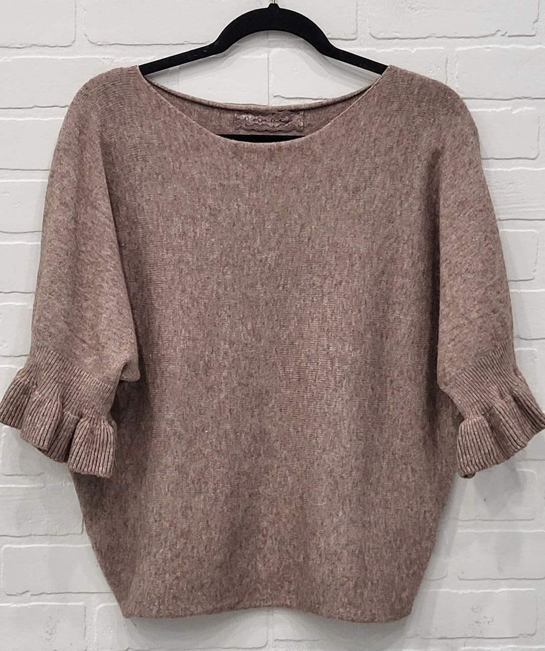 Ruffle Batwing Knit Top