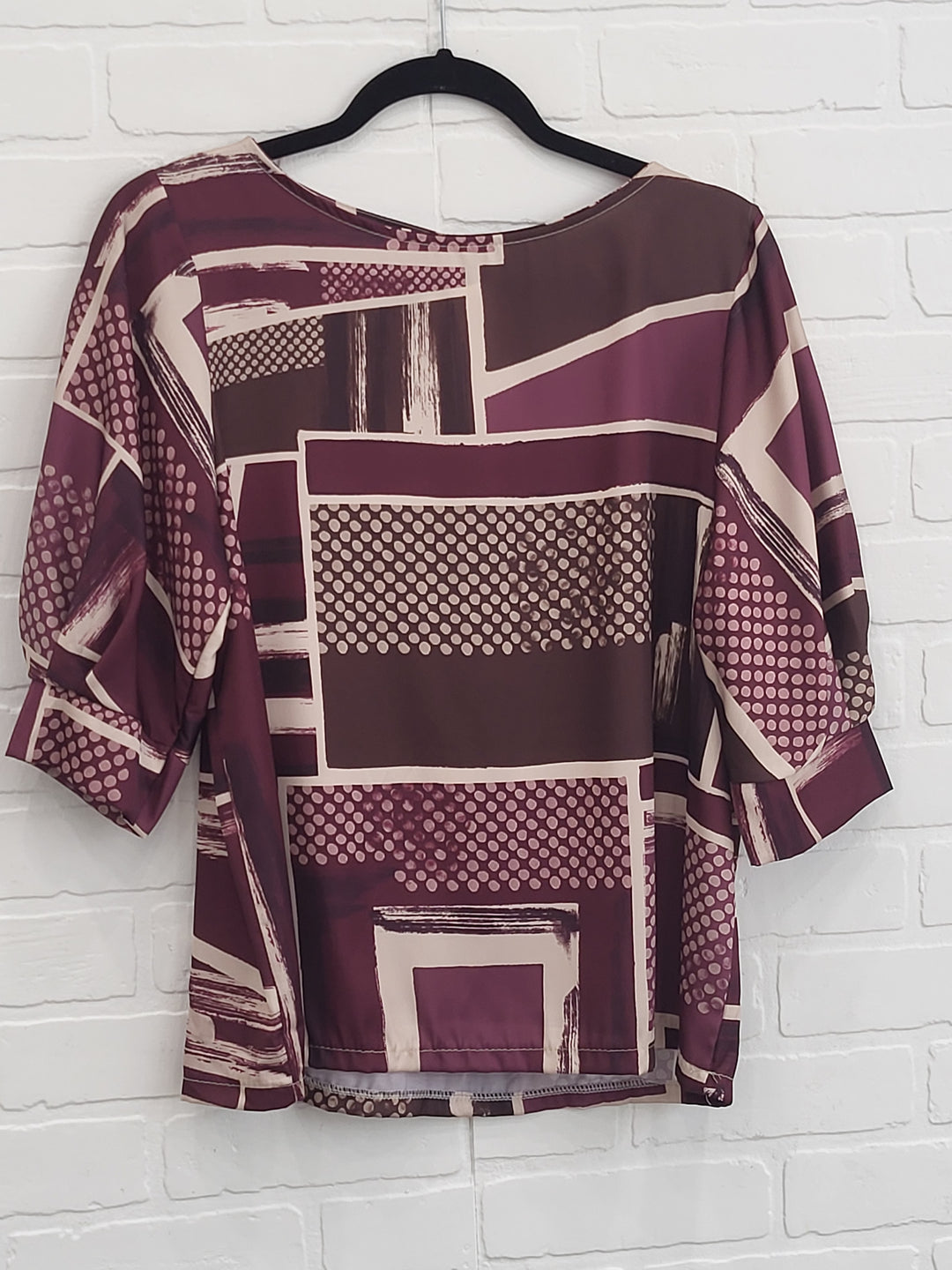 Satin Elegance 3/4 Sleeve Blouse