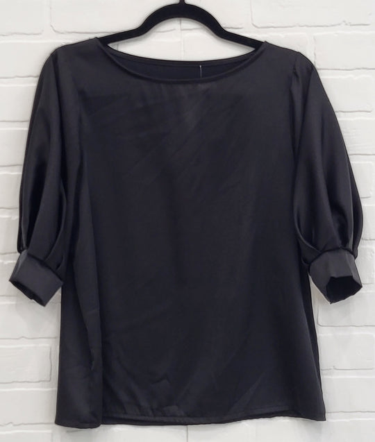 Satin Elegance 3/4 Sleeve Blouse